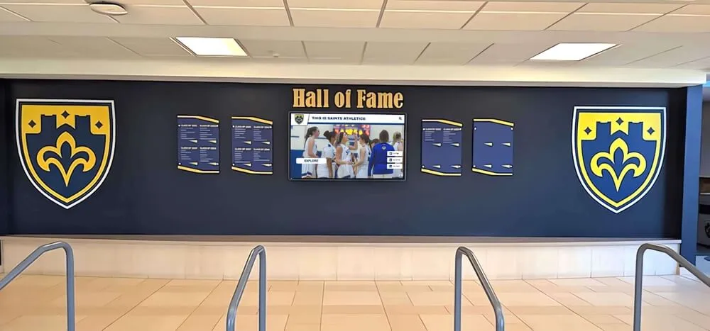 Traditional donor wall with shields