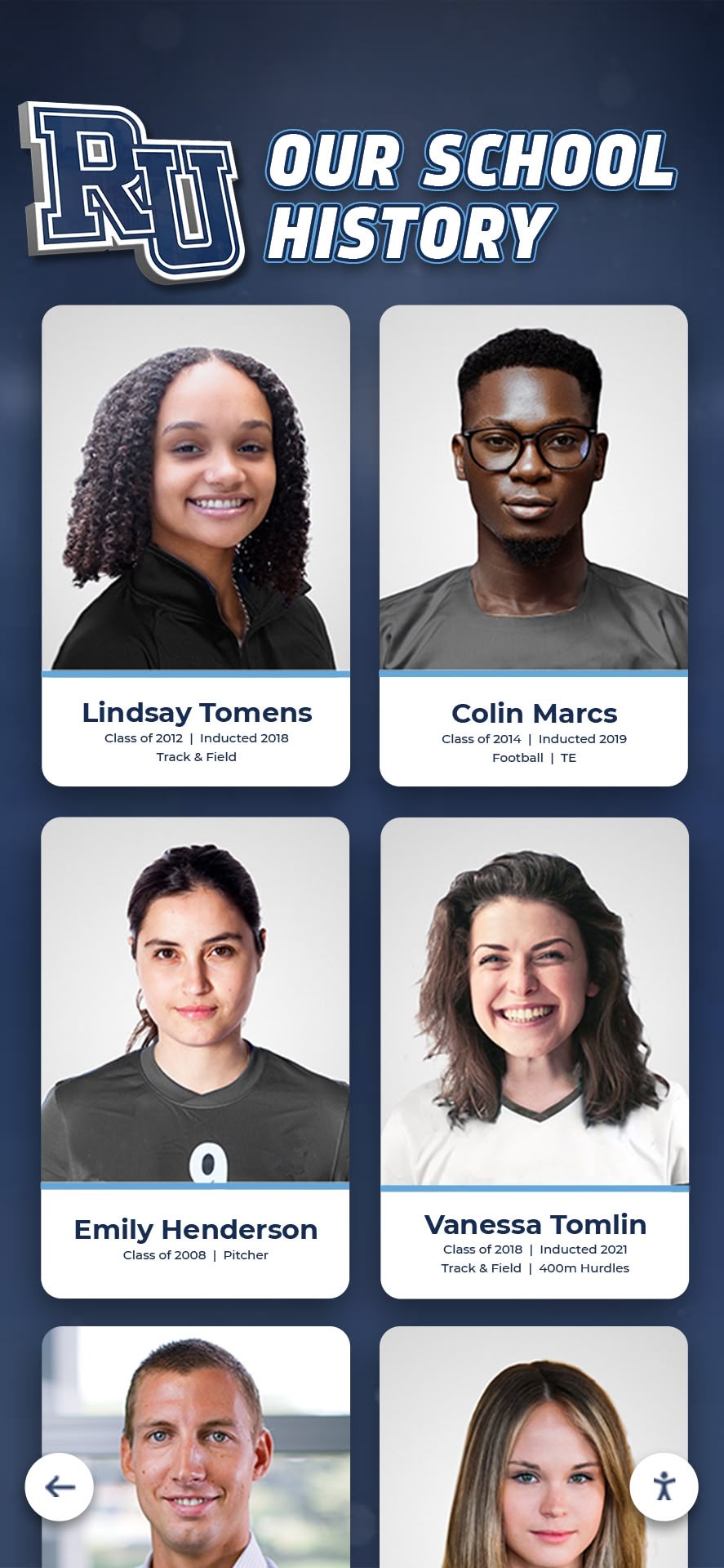 Digital donor wall showing comprehensive profiles