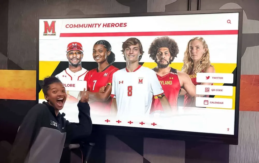 Students engaged with athletic displays